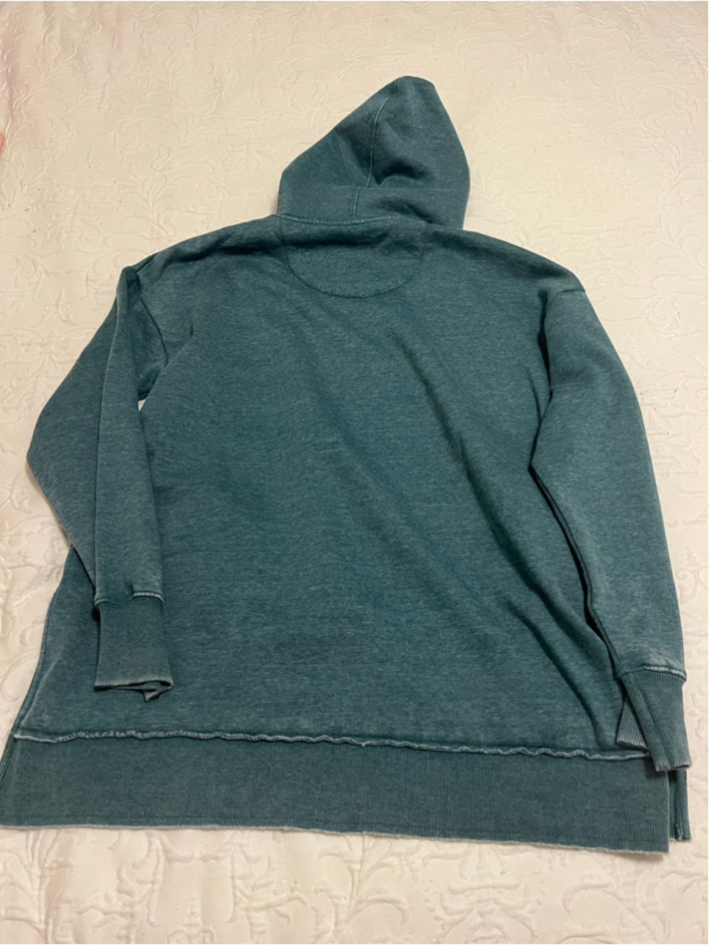 Women's Royce Washed Teal Hoodie Sweatshirt Size L - Picture 8 of 9